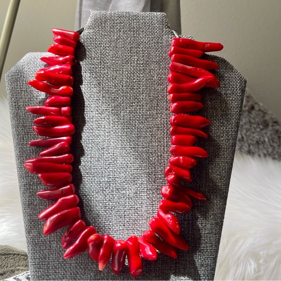 RED CORAL | Rich Red Color Full Single Strand Necklace - Picture 1 of 16